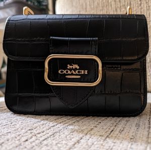COACH -  "Morgan" |. square box clutch  |  black
